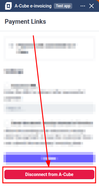 A-Cube e-invoicing Payment Link disconnect
