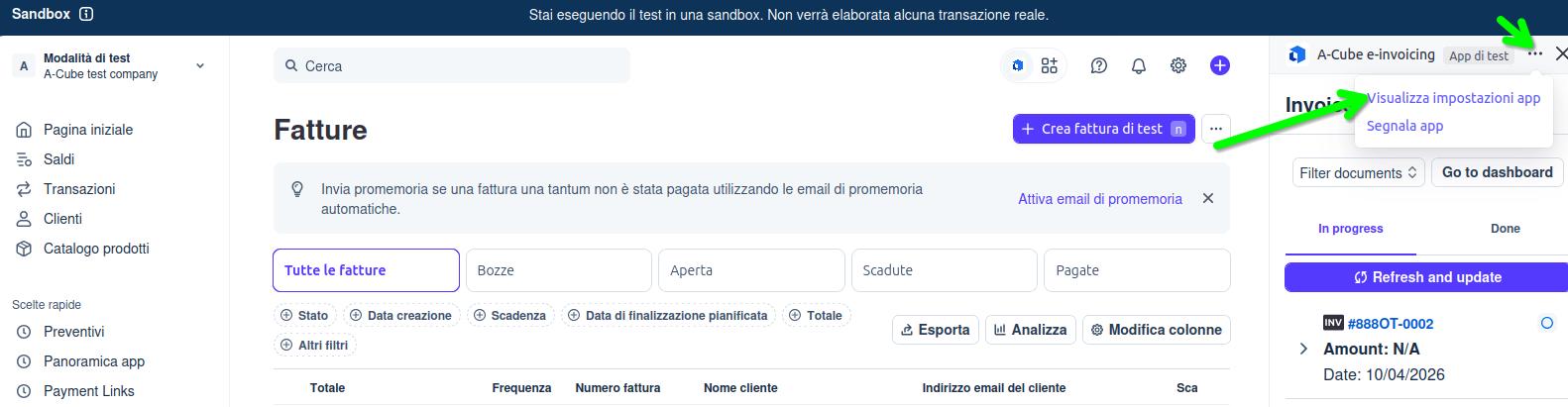 A-Cube e-invoicing Stripe App