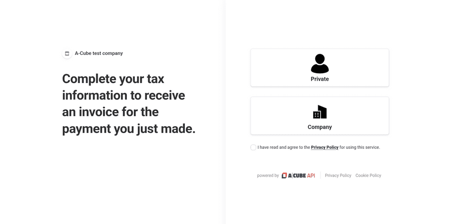 A-Cube e-invoicing Payment Link invoicing data collection A-Cube e-invoicing Payment Link invoicing data collection